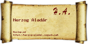 Herzog Aladár névjegykártya